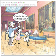 BD'imagier page 8 - Calli, Michipie et Pop sont au Louvre